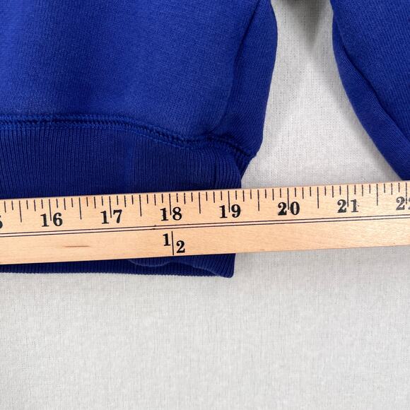 EVERLANE Long Sleeve Cropped Crewneck Sweatshirt Womens Medium Blue Relaxed - Picture 13 of 14